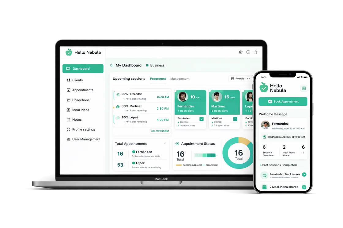 Hello Nebula dashboard for nutritionists