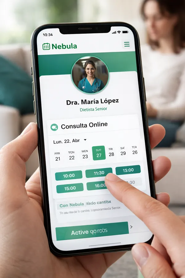 Cliente reservando una cita online con Nebula