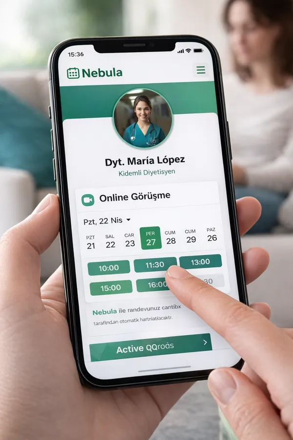 Nebula ile online randevu alan danışan